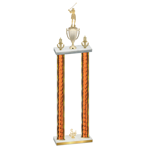 Double Orange Glacier Third Place Golf Trophy