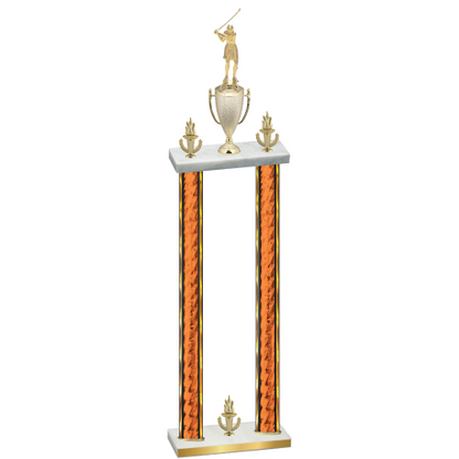 Double Orange Glacier Victory Golf Trophy