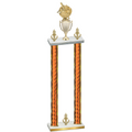 Double Orange Glacier Victory Baseball Trophy