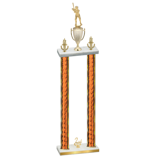 Double Orange Glacier Second Place Baseball Trophy