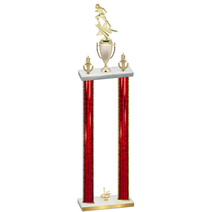 Double Red Glacier First Place Football Trophy
