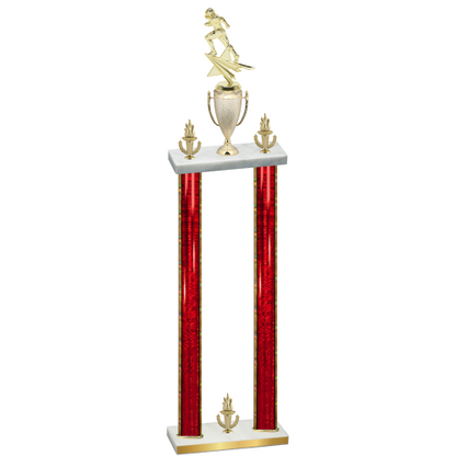 Double Red Glacier Victory Football Trophy