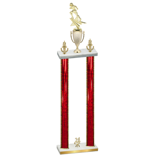 Double Red Glacier Year Football Trophy