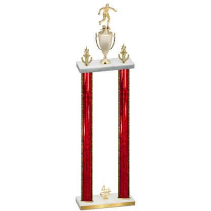 Double Red Glacier Fourth Place Soccer Trophy