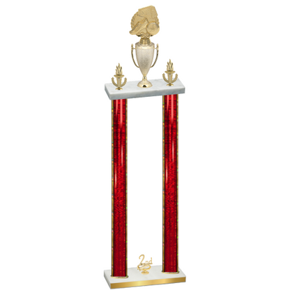 Double Red Glacier Second Place Soccer Trophy