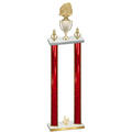 Double Red Glacier Fourth Place Soccer Trophy