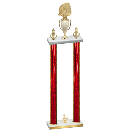 Double Red Glacier Fourth Place Soccer Trophy