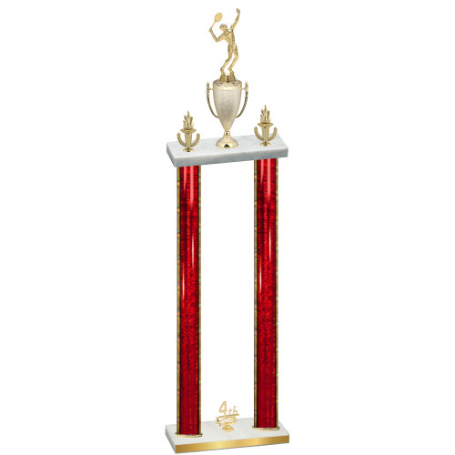 Double Red Glacier Fourth Place Tennis Trophy