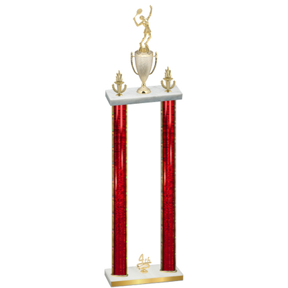 Double Red Glacier Fourth Place Tennis Trophy