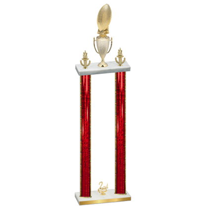 Double Red Glacier Second Place Football Trophy