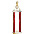 Double Red Glacier Third Place Football Trophy
