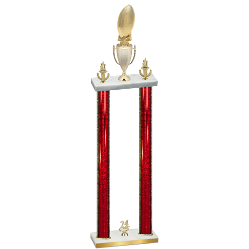 Double Red Glacier Year Football Trophy