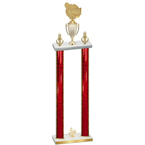 Double Red Glacier Fourth Place Tennis Trophy