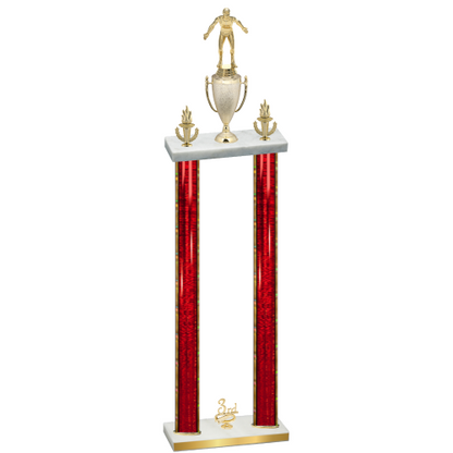 Double Red Glacier Third Place Wrestling Trophy