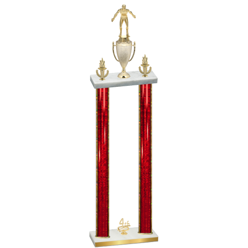 Double Red Glacier Fourth Place Wrestling Trophy