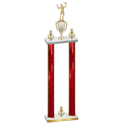 Double Red Glacier Victory Volleyball Trophy