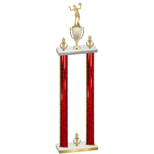 Double Red Glacier Victory Volleyball Trophy
