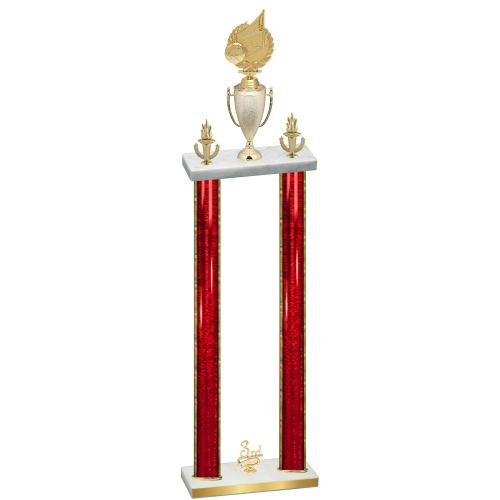 Double Red Glacier Third Place Volleyball Trophy
