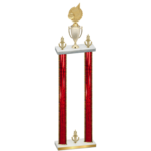 Double Red Glacier Victory Volleyball Trophy
