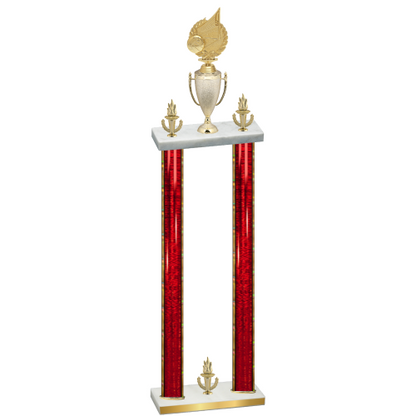 Double Red Glacier Victory Volleyball Trophy