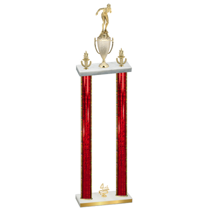 Double Red Glacier Fourth Place Tennis Trophy