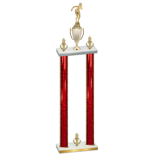 Double Red Glacier Victory Tennis Trophy