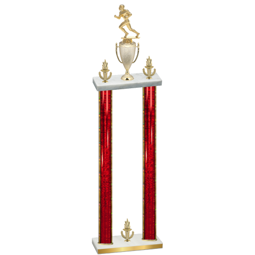 Double Red Glacier Victory Football Trophy