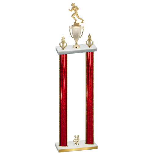 Double Red Glacier Year Football Trophy