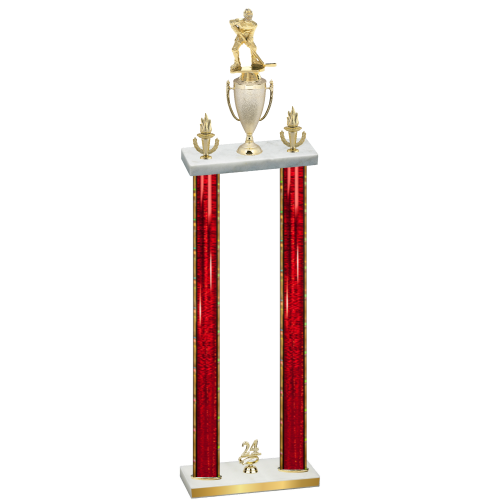 Double Red Glacier Year Hockey Trophy