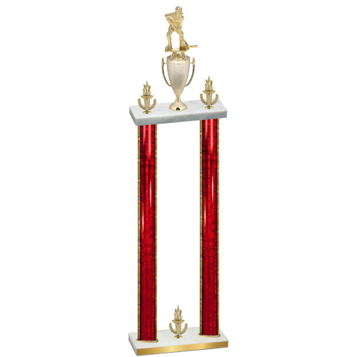 Double Red Glacier Victory Hockey Trophy