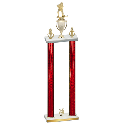 Double Red Glacier Year Hockey Trophy