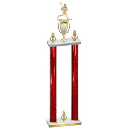 Double Red Glacier Victory Lacrosse Trophy