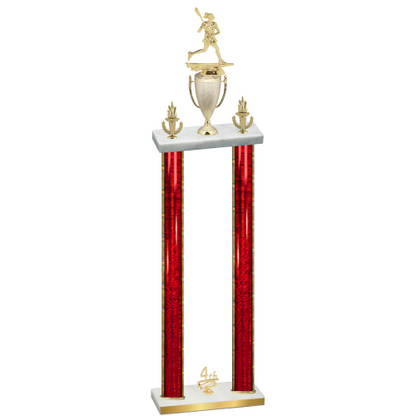 Double Red Glacier Fourth Place Lacrosse Trophy