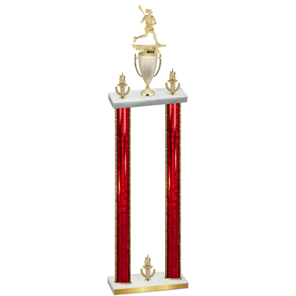 Double Red Glacier Victory Lacrosse Trophy