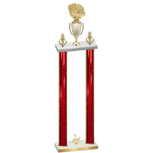 Double Red Glacier Second Place Basketball Trophy