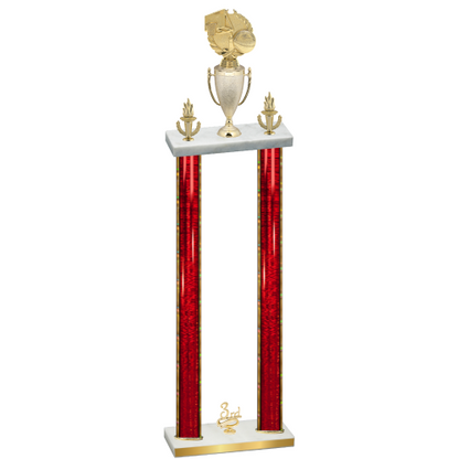 Double Red Glacier Third Place Basketball Trophy