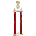 Double Red Glacier Fourth Place Basketball Trophy