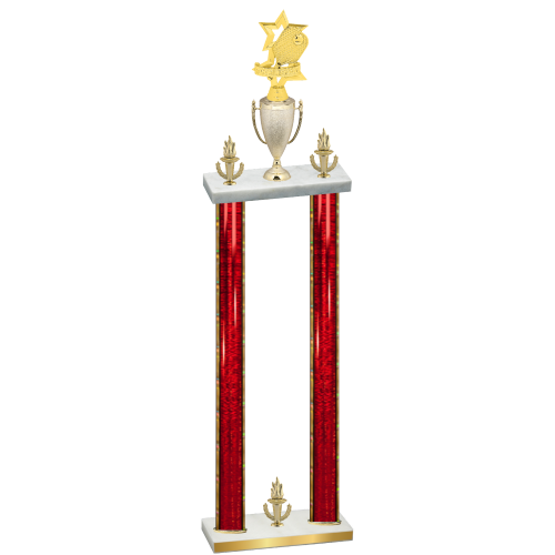 Double Red Glacier Victory Pickleball Trophy