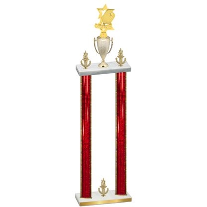 Double Red Glacier Victory Pickleball Trophy
