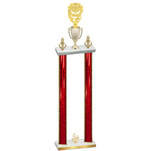 Double Red Glacier Fourth Place Pickleball Trophy