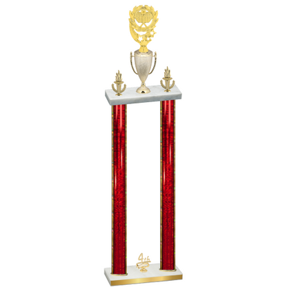 Double Red Glacier Fourth Place Pickleball Trophy