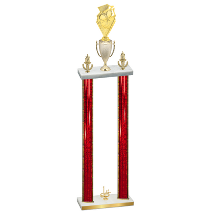 Double Red Glacier First Place Pickleball Trophy