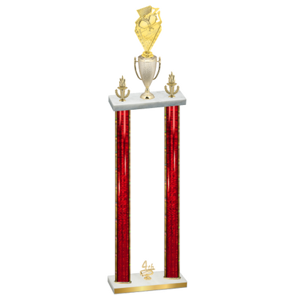 Double Red Glacier Fourth Place Pickleball Trophy