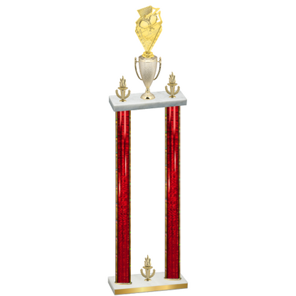 Double Red Glacier Victory Pickleball Trophy