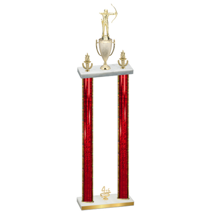 Double Red Glacier Fourth Place Archery Trophy