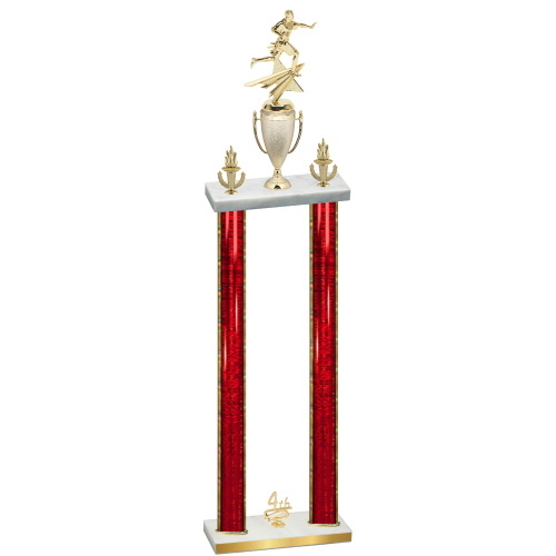 Double Red Glacier Fourth Place Flag Football Trophy
