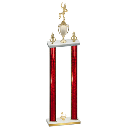 Double Red Glacier Third Place Majorette Trophy