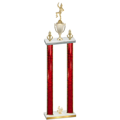 Double Red Glacier Fourth Place Majorette Trophy