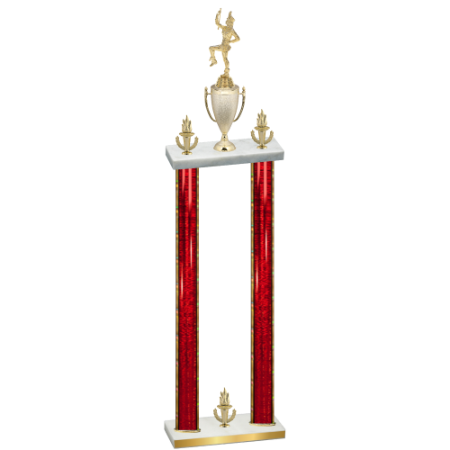 Double Red Glacier Victory Majorette Trophy