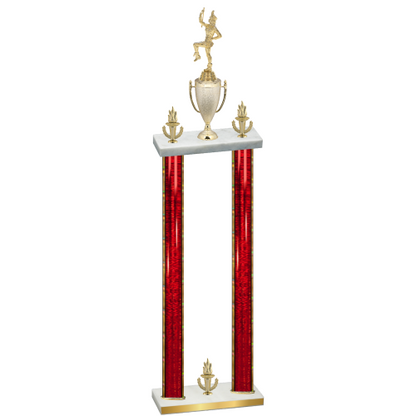 Double Red Glacier Victory Majorette Trophy